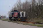 MaK G 1206 von Portfeeder Lok 7101 am 18.2.11 in Kerkrade / Haanrade beim rangieren
