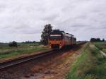 Wadloper 3112 und eine weitere Wadloper mit einem Regionalzug zwischen Leeuwarden und Sneek bei Scharnegoutum am 15-05-2006.