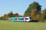 Arriva 375 als Zug 30731 von Arnhem Centraal nach Doetinchem bei Wehl, 28.10.2026, Bild 23687.