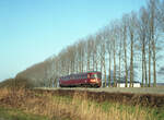 NS 22 als Zug 8438 (Mariënberg - Almelo) am 27.01.1985, südlich von Vriezenveen.