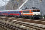 RailExperts, ex-LOCON 9901 treft am 4 März 2018 mit ein Nachtzug in Arnhem ein.
