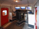 Im Innern eines Eisenbahnmuseums auf Basis eines abgeschnittenen Sprinter-Triebwagenkopfes, so gesehen Anfang September 2026 im Eisenbahnmuseum Utrecht.