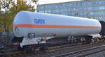 Druckgas-Kesselwagen vom Einsteller Gatx Rail Germany GmbH mit niederländischer Registrierung mit der Nr.