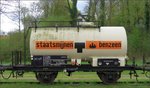 Ein alter Kesselwagen der niederländischen Staatsbahn stand am 17.April 2016 bei der ZLSM in Simpelveld (NL) als Motiv zur Auswahl.