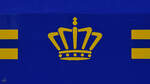Im Bild das schlicht gehaltene Symbol der niederl�ndischen K�nigsfamilie auf dem Salonwagen SR10 (61 84 89-70 003-8, Baujahr 1980, Umbau 1992). (Eisenbahnmuseum Utrecht, September 2026) 