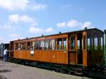 historischer Stoomtramwagen 1./2. Klasse: Personenrijtuig RTM AB395, Baujahr 1906 durch Fa. Allan fr Stoomtram Tiel-Buren-Culemborg (TBC) (26.07.2002)