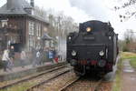 Mit Tender voraus 01 1075 von SSN rangiert in Schin-op-Geul(NL). 
Aufgenommen von Bahnsteig in Schin-op-Geul(NL). 
Bei Regenwolken am Kalten Nachmittag vom 30.12.2018.