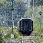 Mitte September 2022 waren am Hattinger Bahnhof einige Personenwagen der Stoom Stichting Nederland abgestellt. (Hattingen, September 2022)