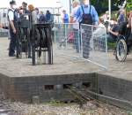 Bahnhof Beekbergen, Weichen- und Signalkurbeln mit Stelldrähten / in Beekbergen am 6.9.2014 beim großen Eisenbahn-Spektakel „Terug naar Toen - Zurück nach Damals“ der