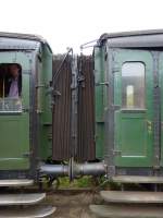 VSM Blokkendozen, Faltenbalgübergang / in Beekbergen am 6.9.2014 beim großen Eisenbahn-Spektakel  „Terug naar Toen - Zurück nach Damals“ der Museumseisenbahn VSM in