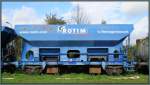 Dieser Schüttgutwagen der Firma Rotim steht abgestellt am Parkplatz der ZLSM in Simpelveld (NL)zur Aufbereitung.Bildlich festgehalten am 16.10-14.
