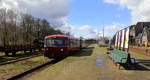 Ein Schinenbus von der ZLSM fährt nach Kerkrade(NL).
Aufgenommen Bahnsteig in Kerkrade(NL). 
Bei Sonne und Wolken am Mittag vom 17.3.2019.