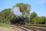 ZLSM Dampflok 52532 rangiert hier in der Bahnhofsausfahrt von Simpelveld am 6.9.2026 um 10.02 Uhr.