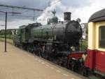 Die Schwedische Dampflokomotive 1289 vom Loktyp  B  der ZLSM im Bahnhof Valkenburg(NL).5.8.10.