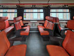 Blick in den Fahrgastbereich des 1986 bei Talbot in Aken gebauten Benelux-Steuerwagens (50 84 28-70 101-7 07), welcher regelm��ig auf der Strecke zwischen Amsterdam – Den Haag – Rotterdam