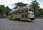 Die HTM 1210 ist ein PCC wagen gebaut bei la Brugeoise, hier mit linie 36 als extra tram unterwegs nach Scheveningen am 11 06 2011.