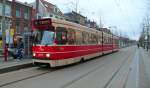 GTL 3076 auf die Linie 2 bei der Haltestelle Prinsengracht am 28.Dez.2011.