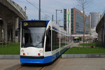 Tw. 2107 bei der Ausfahrt aus der Endstelle Station Sloterdijk. (13.04.2016)