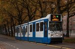 GVB 828    G12 828 der GVB unterwegs als Dienstfahrt am 30.November.2011 im herbstlichen   Amstelsveenseweg  in unmittelbarer Nähe zum Olympiastadion.