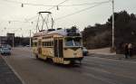 Den Haag - Triebwagen 1009 hat sich gerade in Duindorp auf den Weg nach Den Haag CS gemacht (Februar 1980)