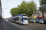 Niederlande / Straßenbahn (Tram) Den Haag / RandstadRail: Alstom Citadis Regio (Wagennummer 4048) von HTM Personenvervoer N.V. / RandstadRail, aufgenommen im April 2016 im Stadtbezirk Segbroek in Den Haag.