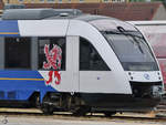 Ein Lint 41 Triebzug pausiert Ende Mai 2019 auf dem Bahnhof Venlo.