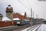 ES 64 F4 - 212 (189 212-4) MRCE Dispolok GmbH fr ERSR - ERS Railways B.V. mit dem  DGS 42330 von Poznan Franowo nach Rotterdam Maasvlakte West, bei der Durchfahrt in Rathenow. 22.01.2013