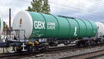 Relativ neue Kesselwagen vom polnischen Unternehmen Grenbrier Leasing Europe (GBX Leasing Europe) mit deutscher Registrierung, im Bild der Wagen mit der Nr.