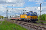 Mit dem EC 2845 am Haken rollte 193 956 der NS am 18.04.24 durch Saarmund. Ziel des über den Berliner Ring umgeleiteten EC war Lichtenberg.