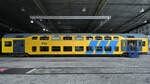 Im Bild ein Doppelstockwagen (ABv 6618) mit Sitzpl�tzen f�r die erste und zweite Klasse, hergestellt 1985 von Talbot in Aken f�r die Niederl�ndische Staatsbahn. (Eisenbahnmuseum Utrecht, September 2026)