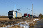 Am 18.01.26 führte der Railppol-Vectron 6193 191 im Dienste des Mieters RFO den MAN-Zug aus Polen durch Wittenberg-Labetz Richtung Dessau.