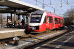 Ein Syntus Twents-LINT im Bahnhof von Zutphen am 10. Januar 2016.