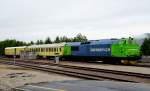 Diesellok Froya von Bahnservic mit 2 Bauwagen am 09.07.2012. In Tynset/Norwegen.