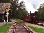 Dampflok 2 (Urskog, Baujahr 1895) unterwegs in der Hamar Norsk Jerbanemuseum in Hamar am 10-07-2000.