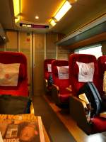 Ein Bild aus einem 1.-Klasse-Wagen (NSB-Komfort) der Norwegischen Bahn.