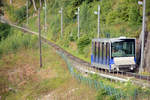 Wagen auf der Standseilbahn Fløibanen in Bergen (Norwegen).