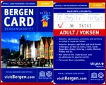 BERGEN (Provinz Hordaland), 10.09.2016, mit der BergenCard kann man u.a. die Stadtbahn und die Busse frei nutzen und erhält auf die Hin- und Rückfahrt mit der Standseilbahn auf den Fløyen 50 % Rabatt; Kosten: 192 NOK (ca. 18 EUR)/Erwachsener/24h