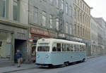 Oslo Oslo Sporveier: Triebwagen 170 des Typs E ( Gullfisk  (: Goldfisch)) in der Dronningens gate.
