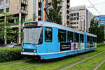 Strassenbahn 134 auf der Linie 13 nahe dem Hauptbahnhof von Oslo am 17.