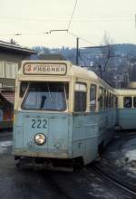 Oslo Oslo Sporveier SL 2 (Høka-Tw 222) Kjelsås (Wendeschleife, Einstieg) am 28.