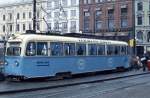 Leider setzte die Osloer Straßenbahn im Mai 1988 keinen  Goldfisch  mit dem charakteristischen Schrägheck mehr ein. Der Tw 176 wurde zu diesem Zeitpunkt aber immerhin noch als Restaurant in der Osloer Innenstadt genutzt.