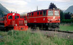 ÖBB-Schmalspurdiesellok 2095 003 im Oktober 1992 bei der Werkstatt Zell-Tischlerhäusl.