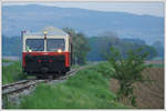 X 626.205 der Stainzerbahn am 27.4.2020 mit einem Schotterzug von Stainz nach Kraubath wenige Meter vor dem Ziel.