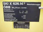 Datenschild SKI-X626.143 (Juli2004 im Bhf.