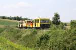 Zayataler Schienentaxi, bestehend aus VSS X626.144, X501.0001, X501.0002 und X626.172 am 07.Juli 2013 kurz nach der Endstelle Mistelbach Interspar in Richtung Asparn a.d.