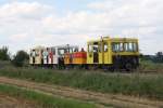 Zayataler Schienentaxi, bestehend aus VSS X626.144, X501.6113, X501.0002 und X626.172 (v.L.n.R.), am 11.August 2013 in Richtung Asparn a.d.