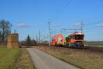 X630.565 ein Bahndienstfahrzeug der ÖBB von Robel(Ähnlich Rottenkraftwagen DB)fährt am 3.2.2015 in dem Bahnhof von Gramatneusiedl ein.