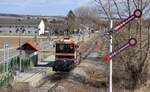 Nach dem Messwagen kam am 23.2.2022 überraschenderweise noch das Robel-Gleiskraftfahrzeug mit der Nummer 9130 002 nach Obersdorf auf der Stammersdorfer Lokalbahn, das nun Schweinbarther Kreuz