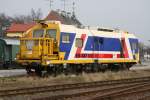 Schienenmesswagen EM-SAT 120 abgestellt im Bahnhof Wels am 24.