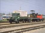 150 Jahre Eisenbahnen in sterreich.Auch solche Schienenfahrzeuge sah man an der  Cavalcade  im Sept.1987 in Strasshof b.Wien.Manche mgen sich noch daran erinnern.(Archiv P.Walter)
